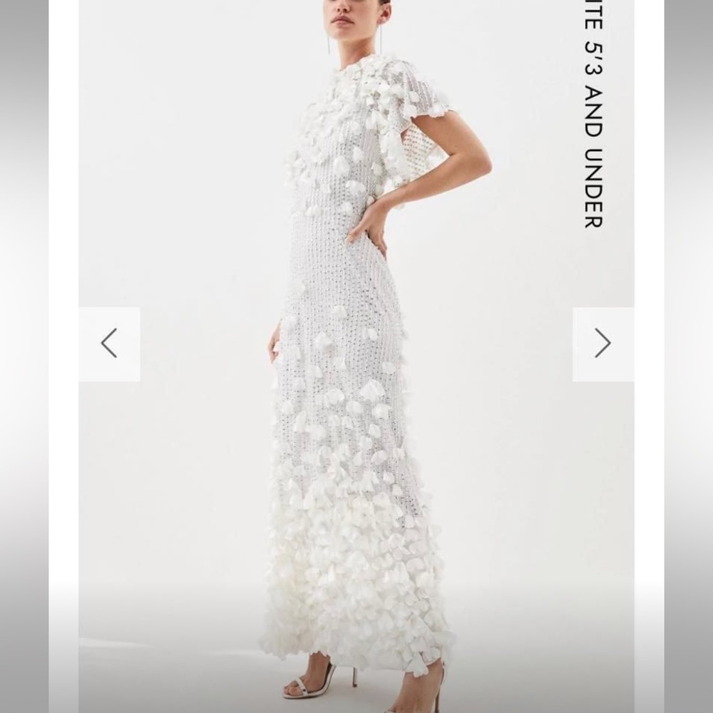 Karen millen coral appliqué dress